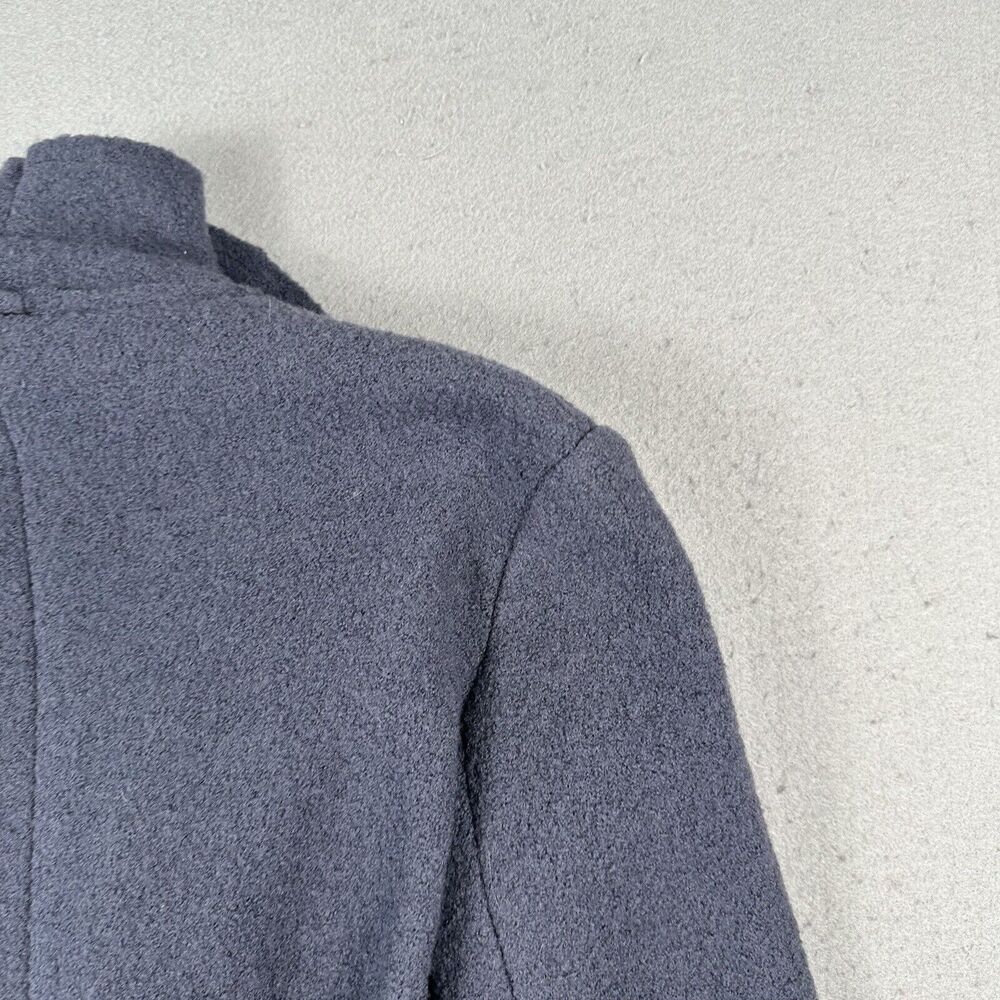 Vivian Shyu Wool Blazer Jacket Women’s Small Navy Blue Ruffle Button Front - Picture 15 of 16